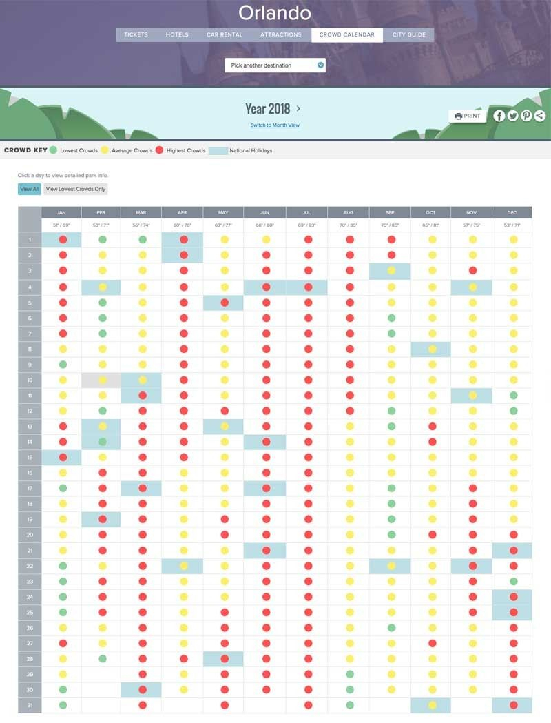 2021 Disney Crowd Calendar | Calendar 2021