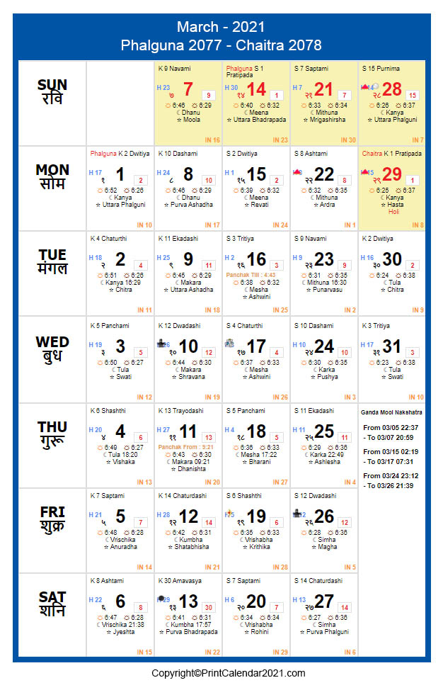 2021 Hindu Calendar Pdf - Florida Map