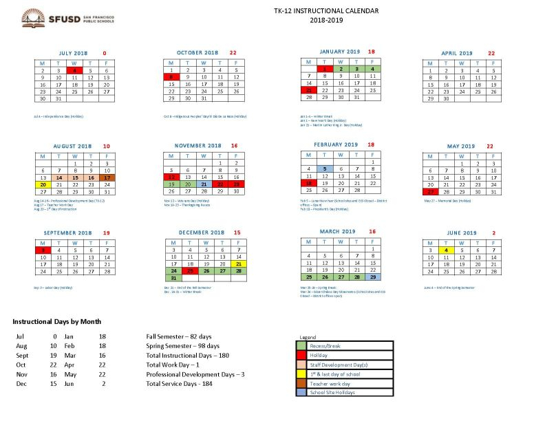 2021 Sfusd Calendar | Printable March