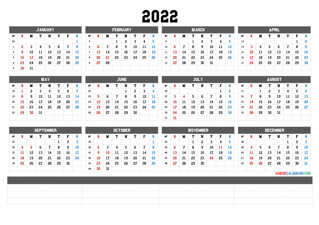 2022 Calendar South Africa Word Template | 2021 Printable