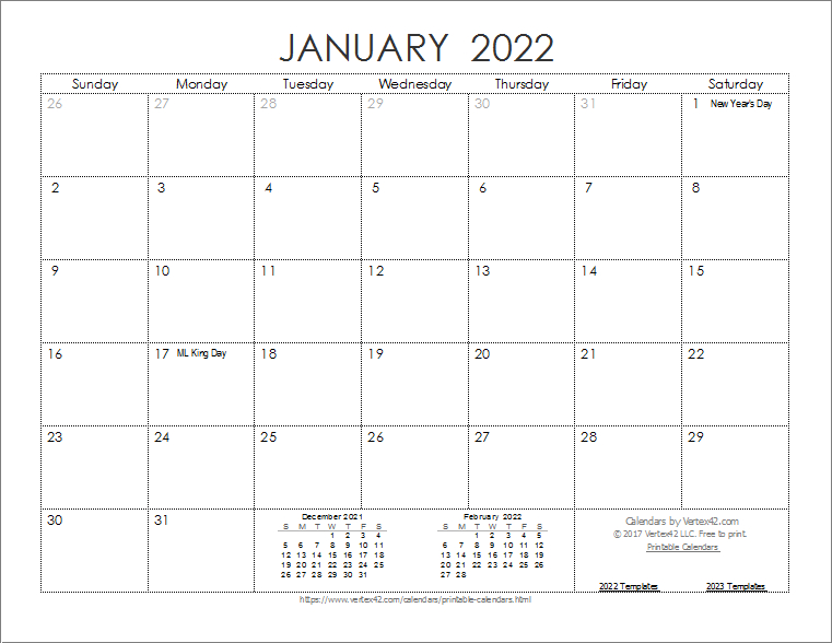 2022 Calendar Templates And Images