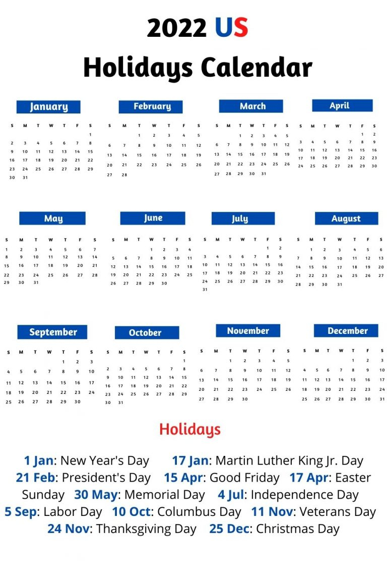 2022 Calendar With Holidays, Festivals | Calendar 2022