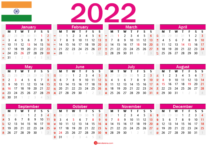 2022 Calendar With Indian Holidays - December Calendar 2022