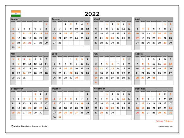 2022 Calendars &quot;Public Holidays&quot; - Michel Zbinden En