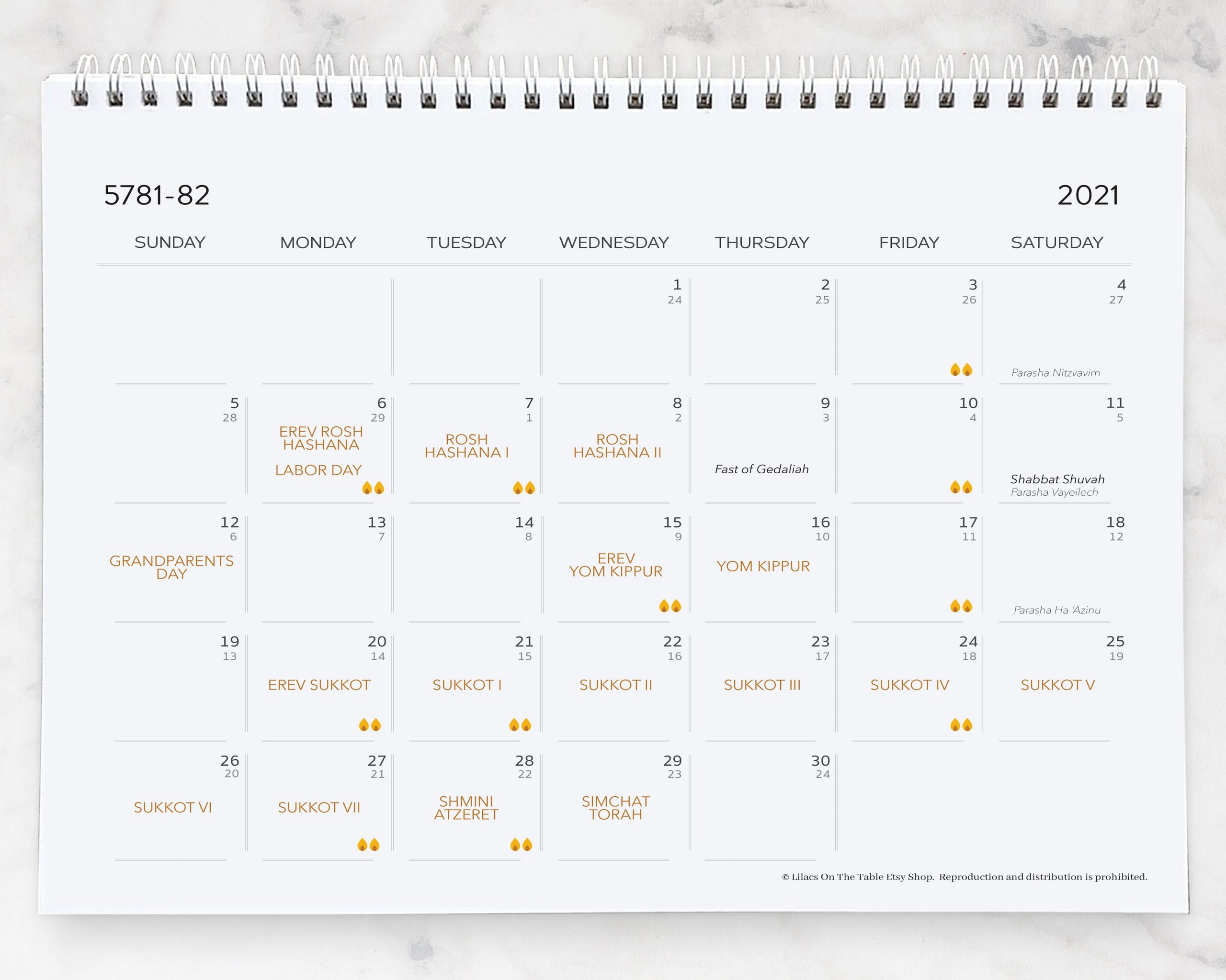 2022 Horizontal Jewish Printable Calendar Jewish Holidays
