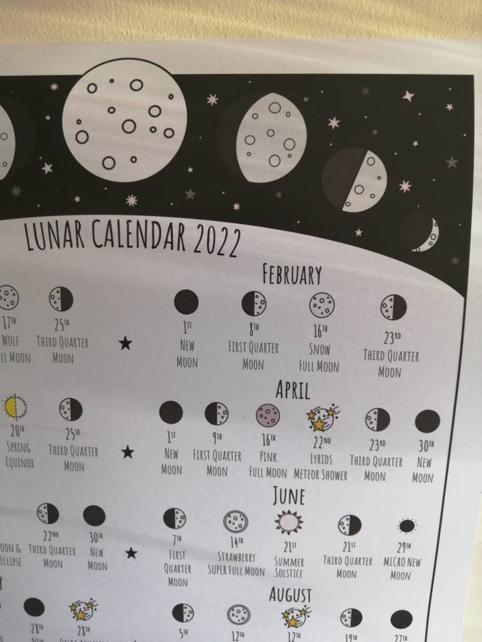 2022 Lunar Calendar A3 Uk | Etsy