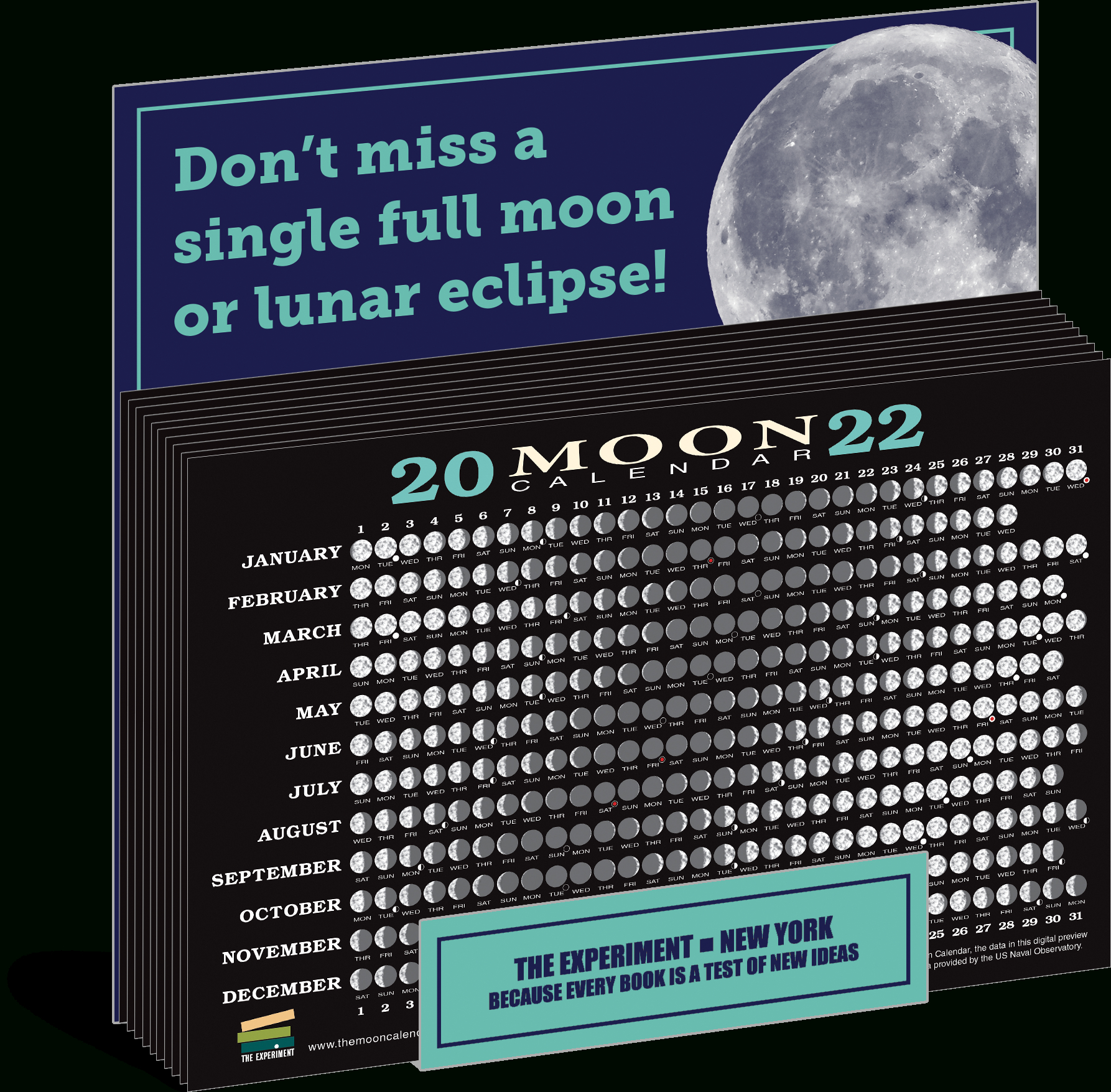 2022 Moon Calendar Card (5 Pack) | The Experiment