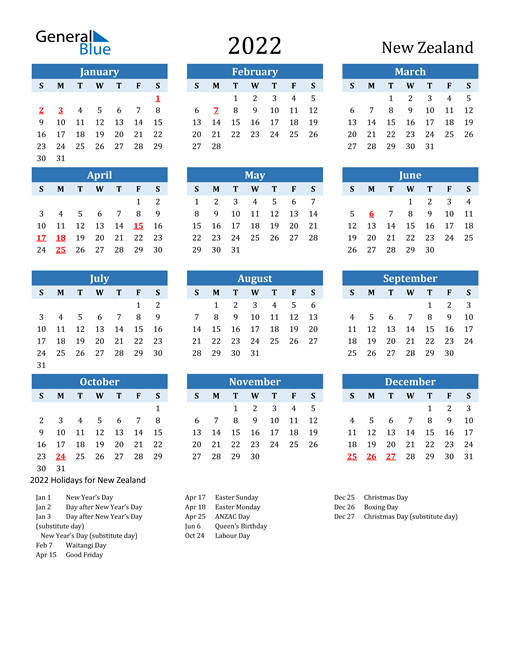 21 Public Holidays Nz 2022 Calendar | Octo Lamp Site