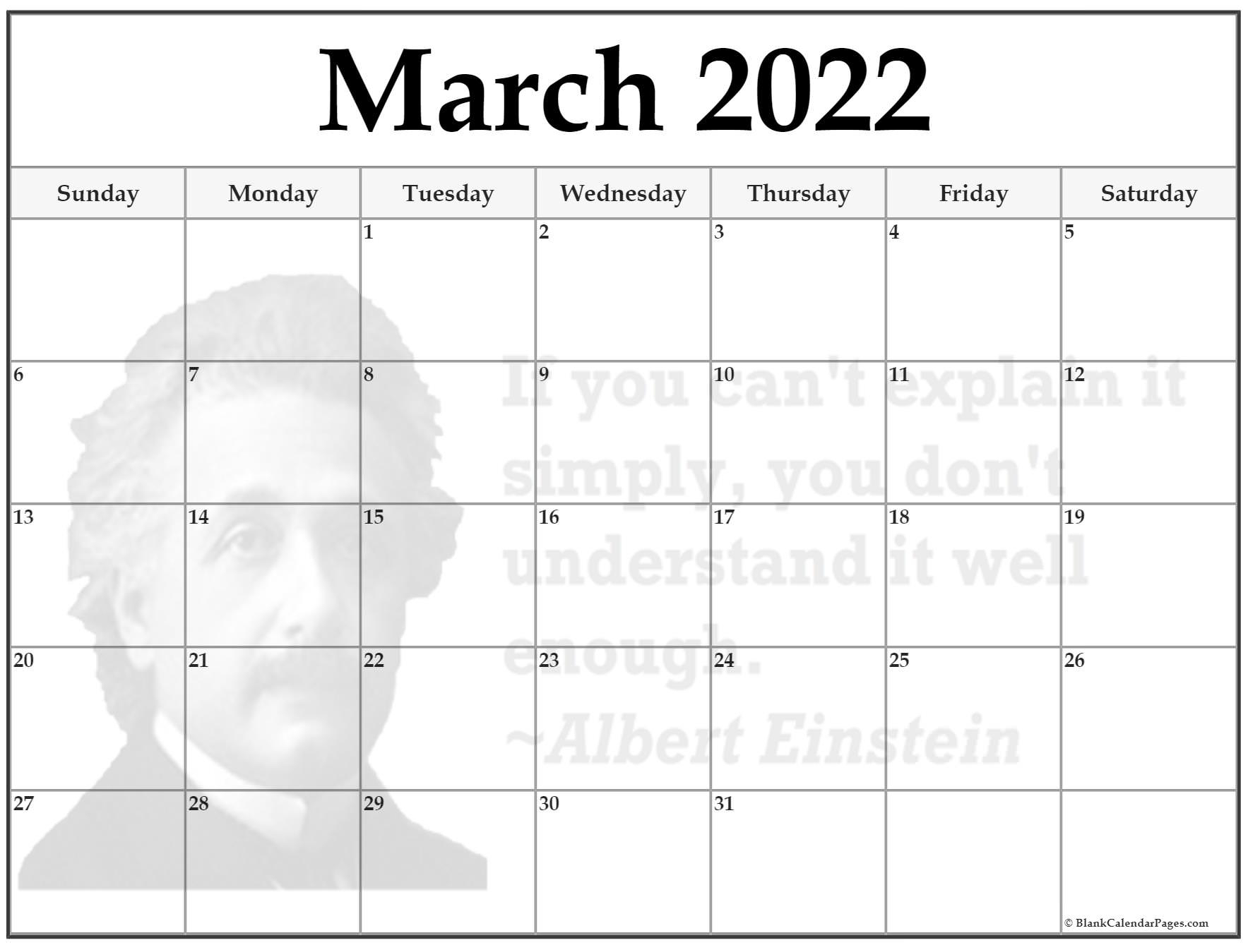 24+ March 2022 Quote Calendars