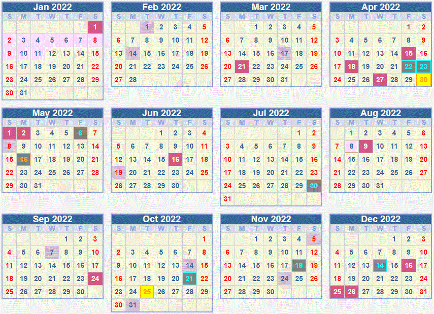 34+ 2022 Calendars With Holidays North Pics - Calendar