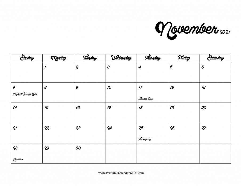 44+ November 2021 Calendar Printable, November 2021