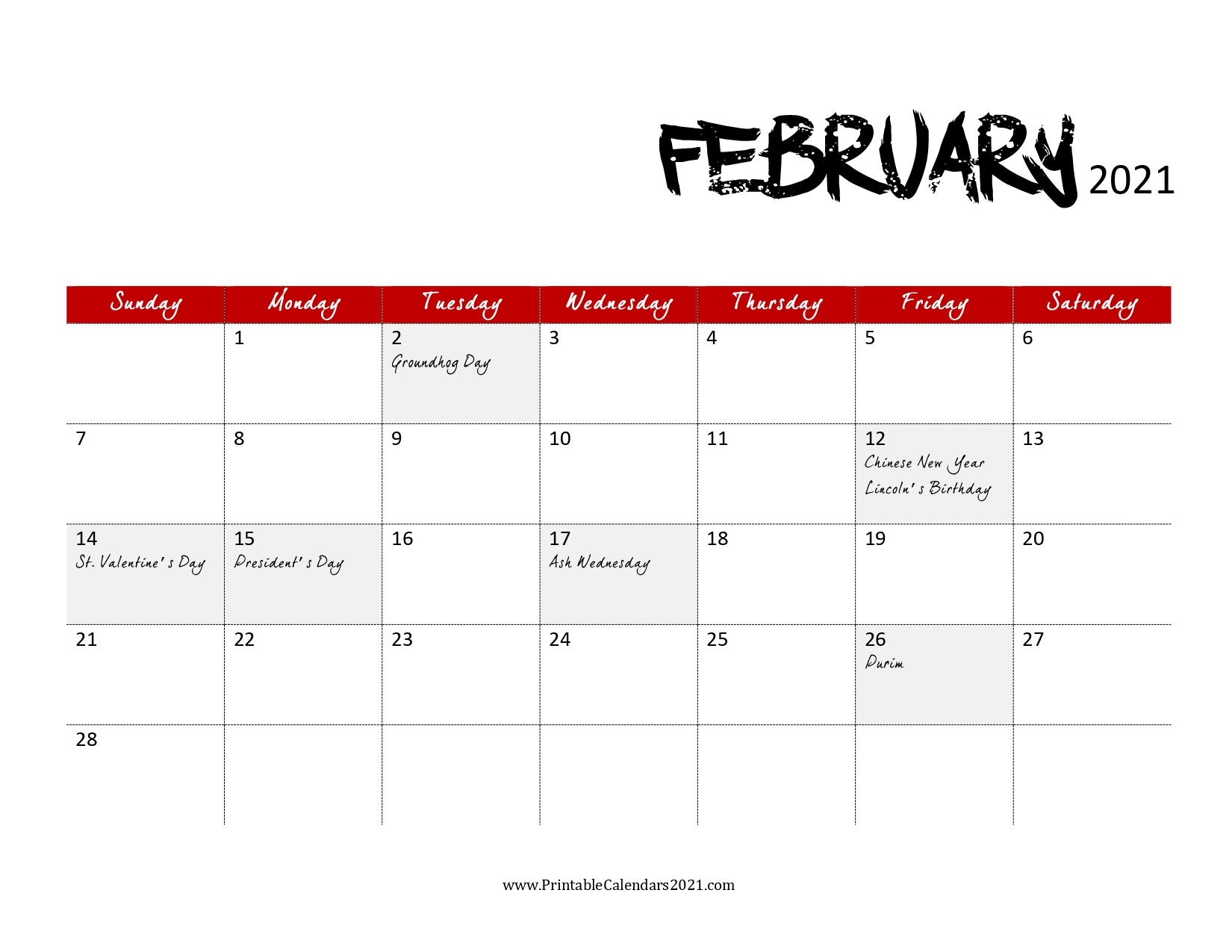 65+ Free February 2022 Calendar Printable With Holidays, Pdf, Blank