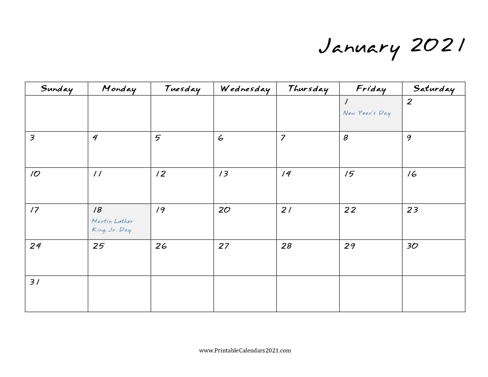 65+ January 2022 Calendar Printable, January 2022 Calendar