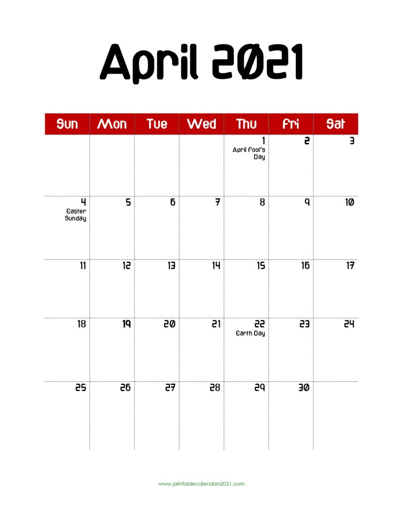 65+ Printable Calendar 2022 April With Holidays, April