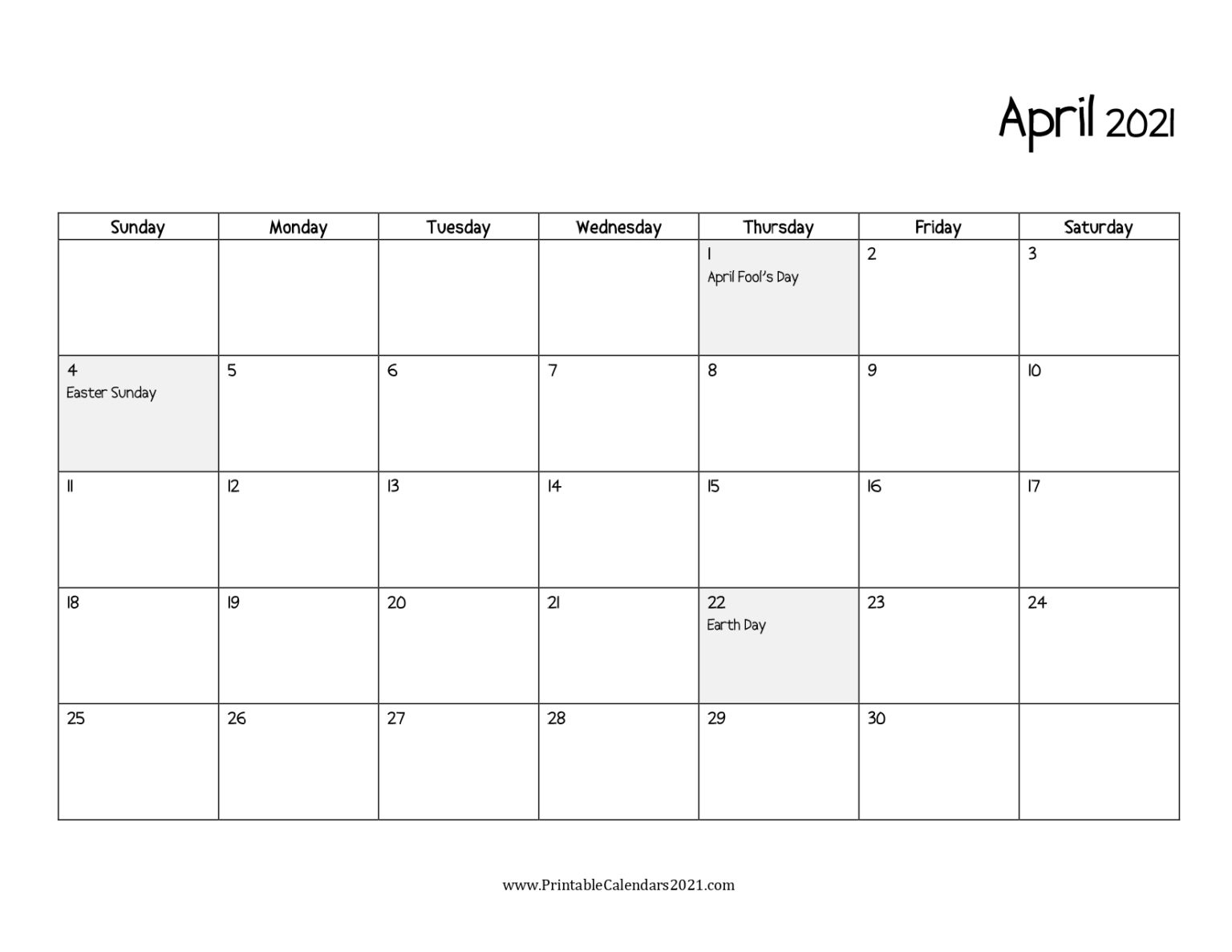 65+ Printable Calendar 2022 April With Holidays, April