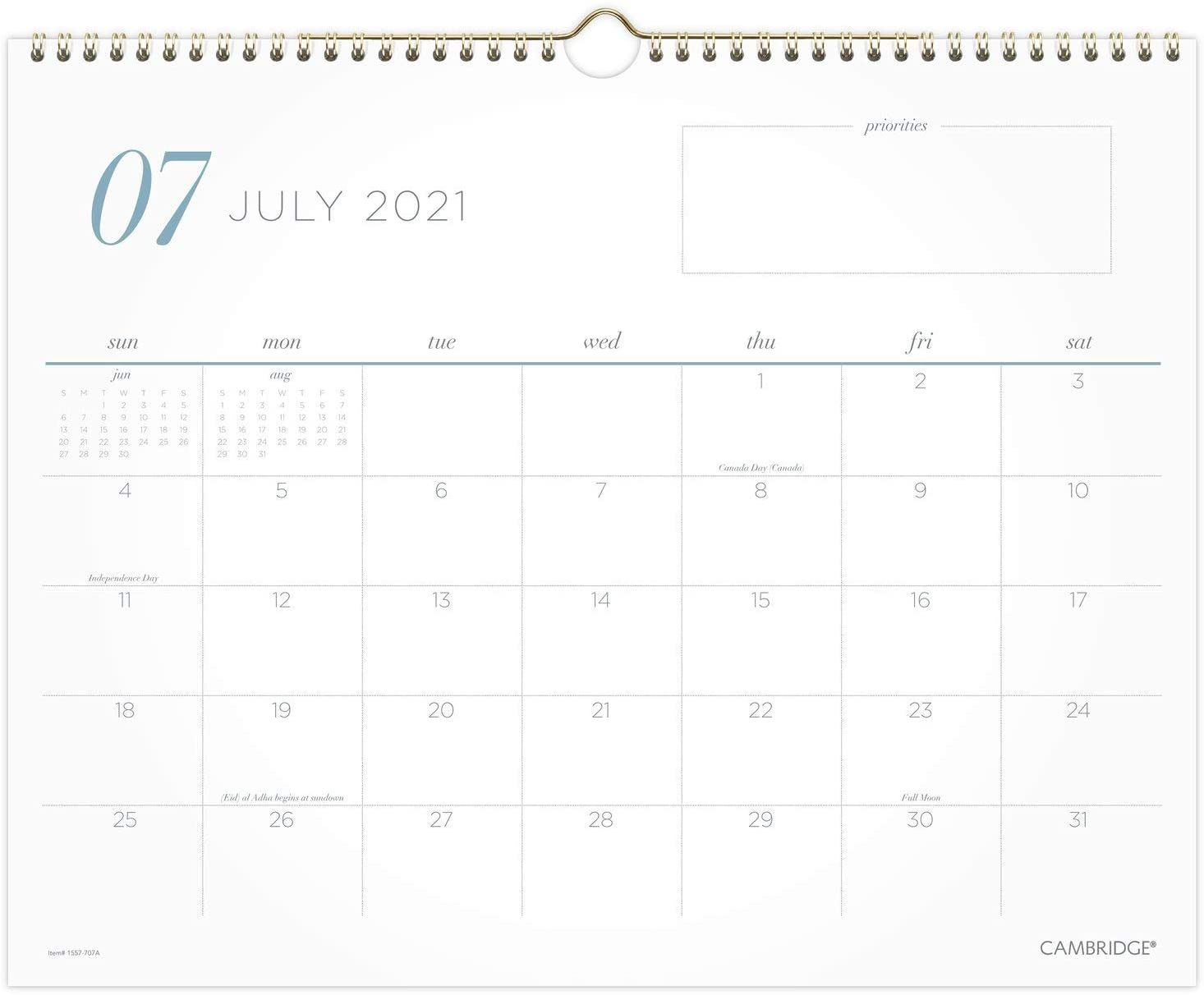 Amazon : &quot;Academic Wall Calendar 2021-2022, Cambridge