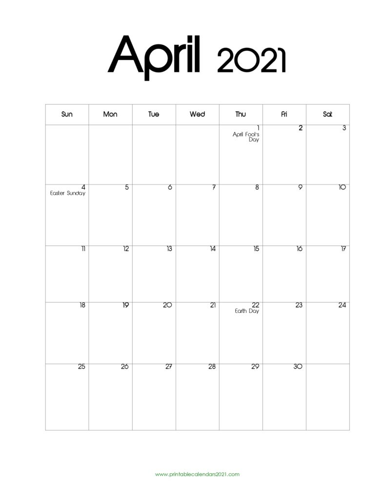 April 2021 Easter Calendar / Radical Honesty Easter