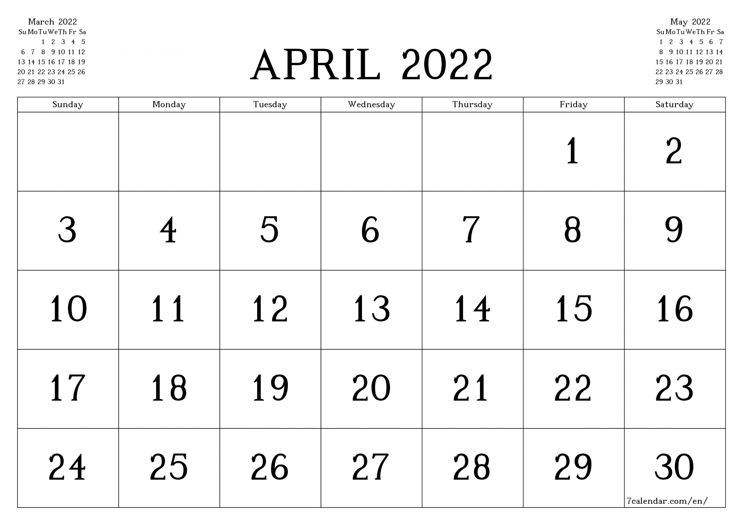 April 28 2022 Calendar | Calendar Template 2022