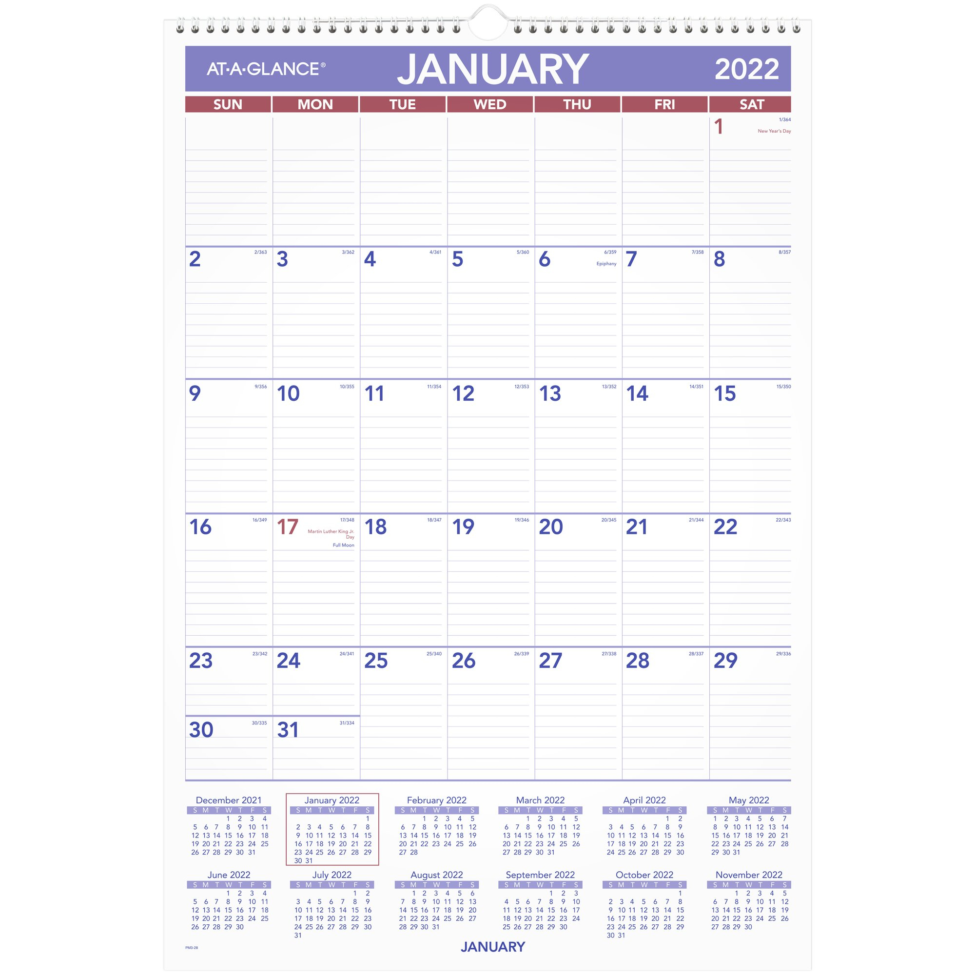 At-A-Glance Monthly Wall Calendar, 15 1/2&quot; X 22 3/4
