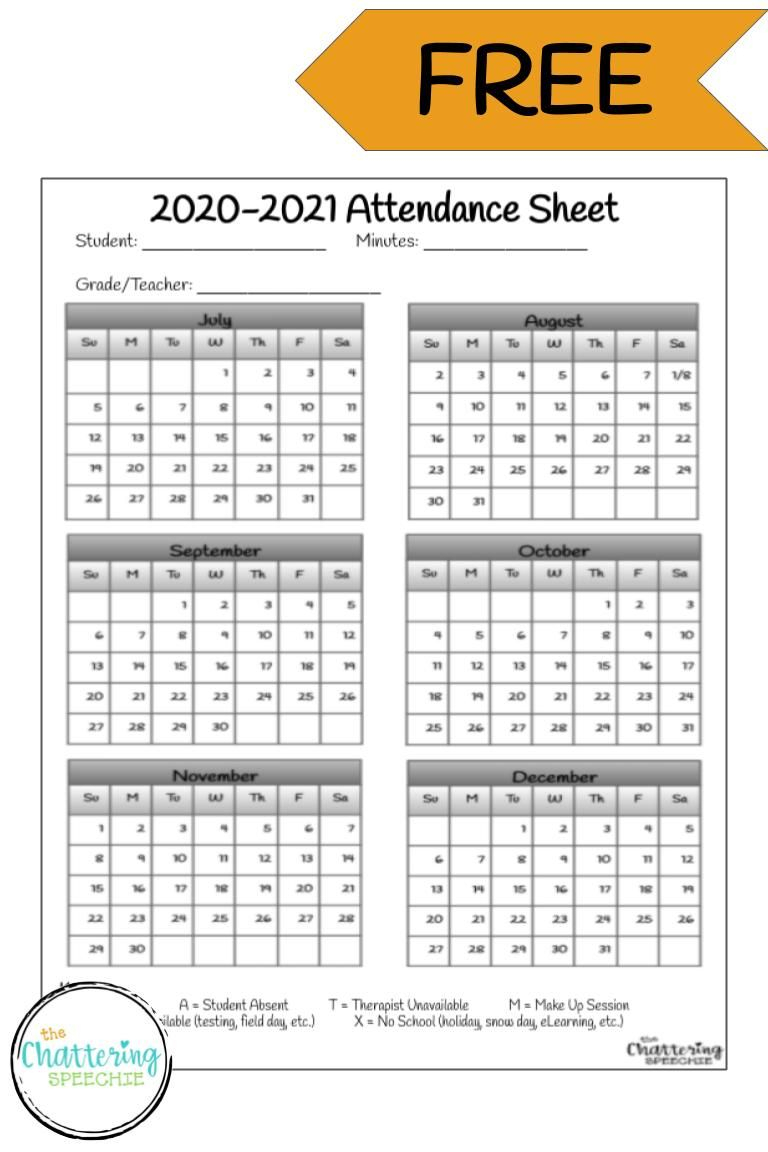Attendance Calendar 2022 | Example Calendar Printable