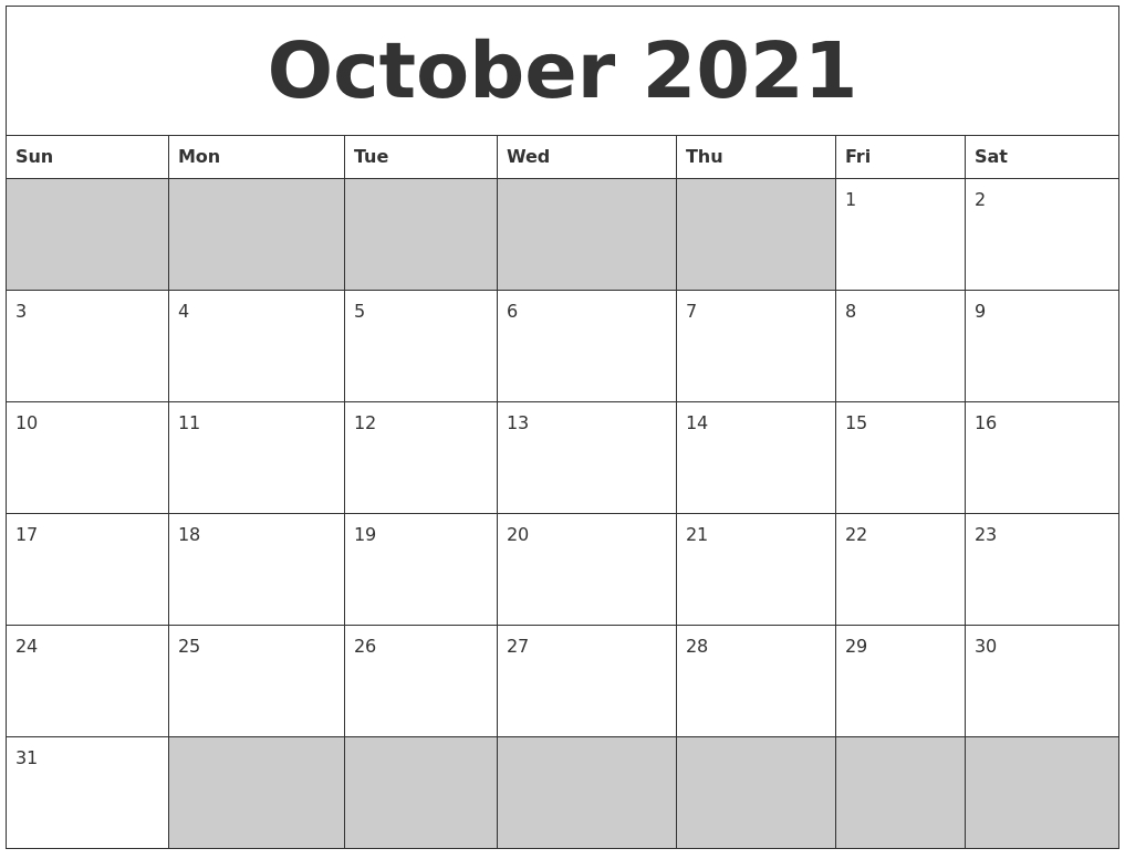 August 2021 Printable Calender