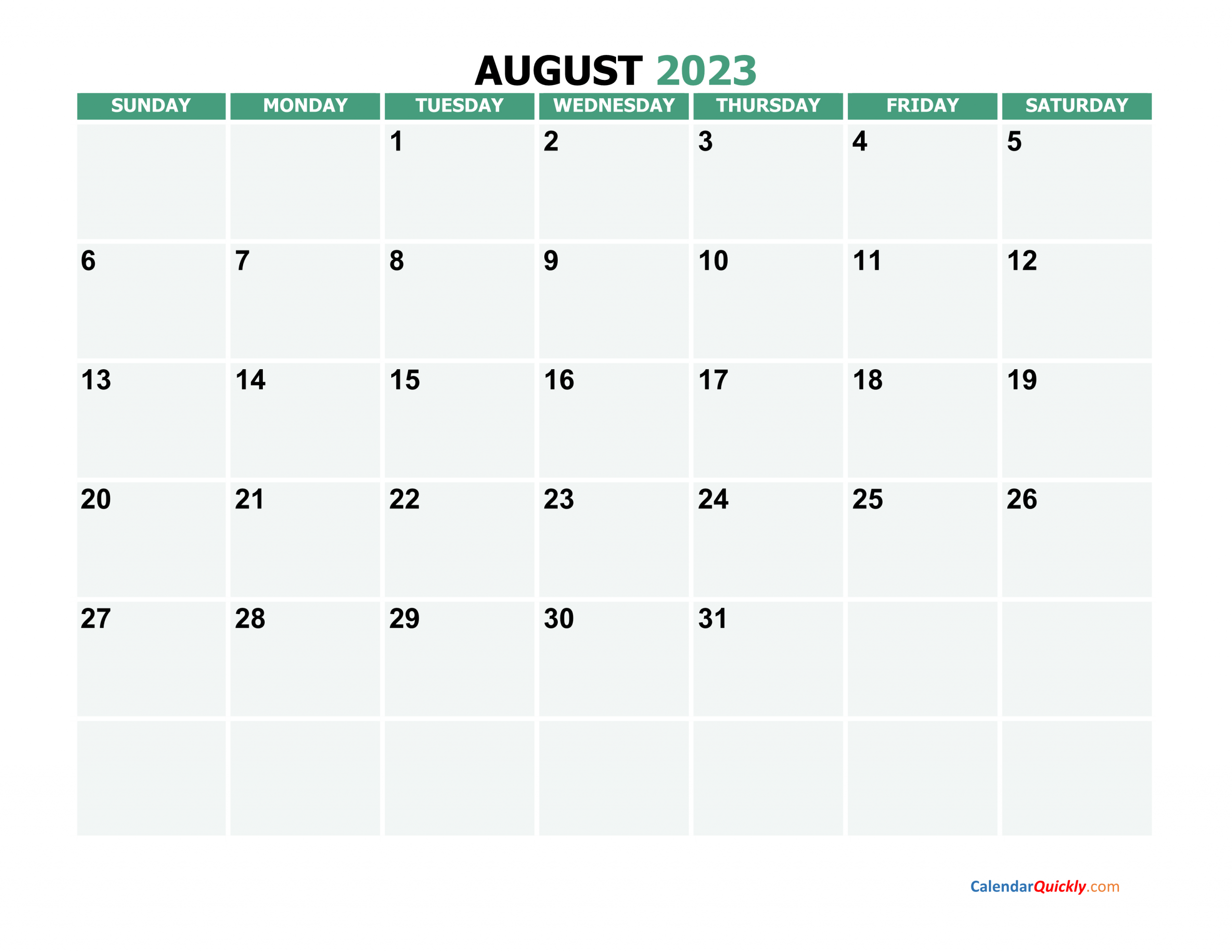 August 2023 Calendars | Calendar Quickly