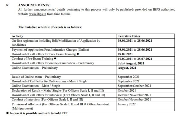 Bank Exam Calendar 2021-22 - Job Chahiye