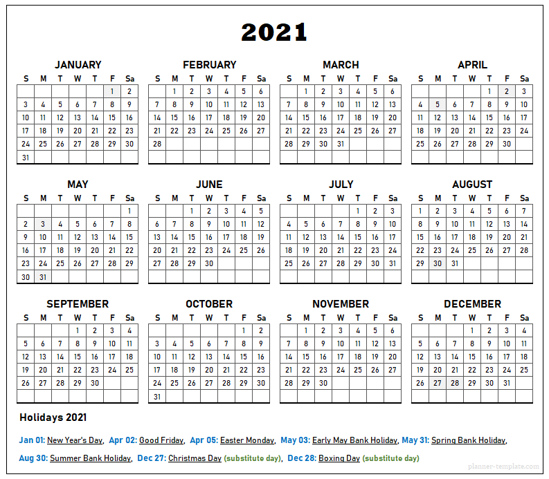 Bank Holiday Uk 2021 - Dutch 2021