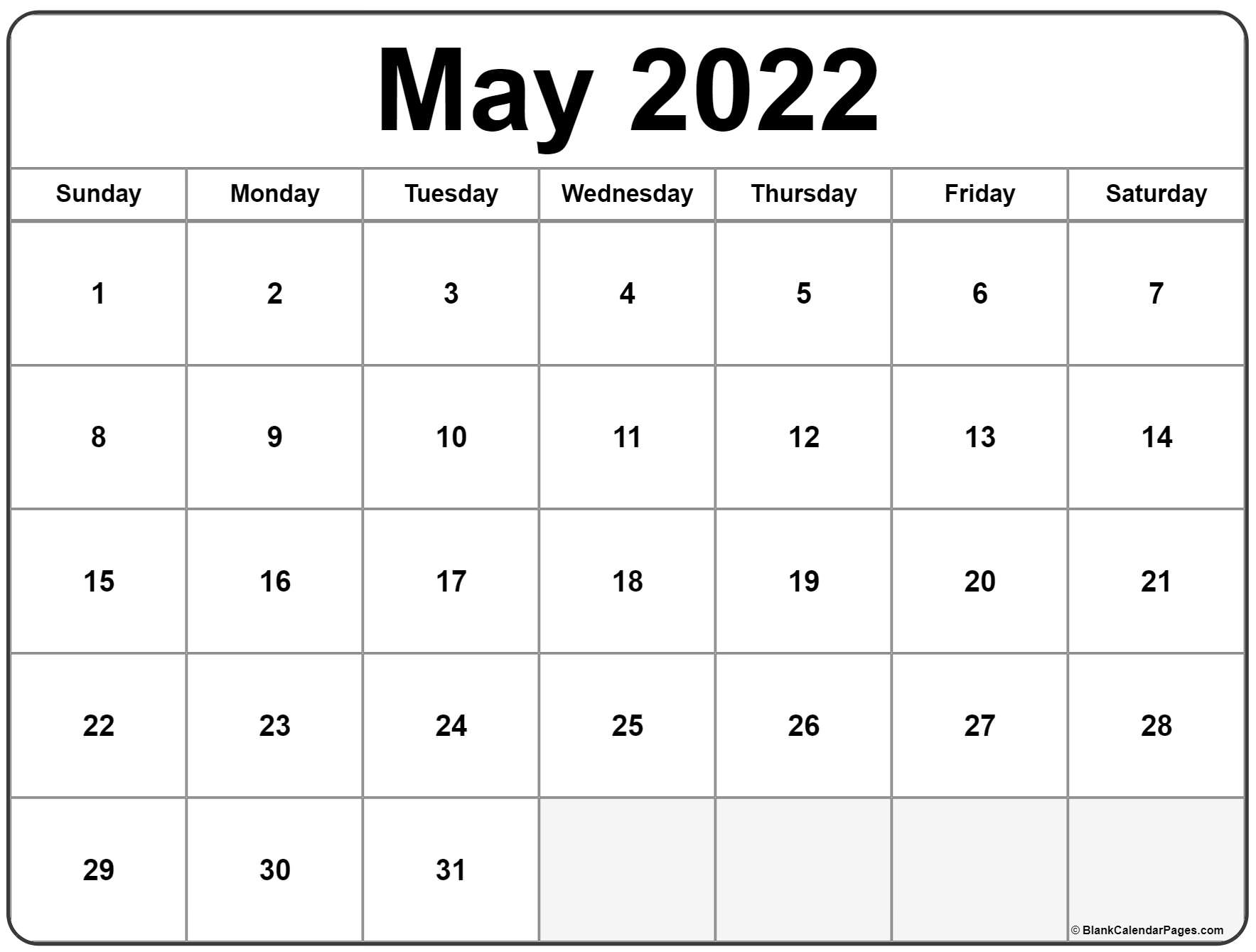 Blank Printable Calendars 2022 | Printable Calendar 2021