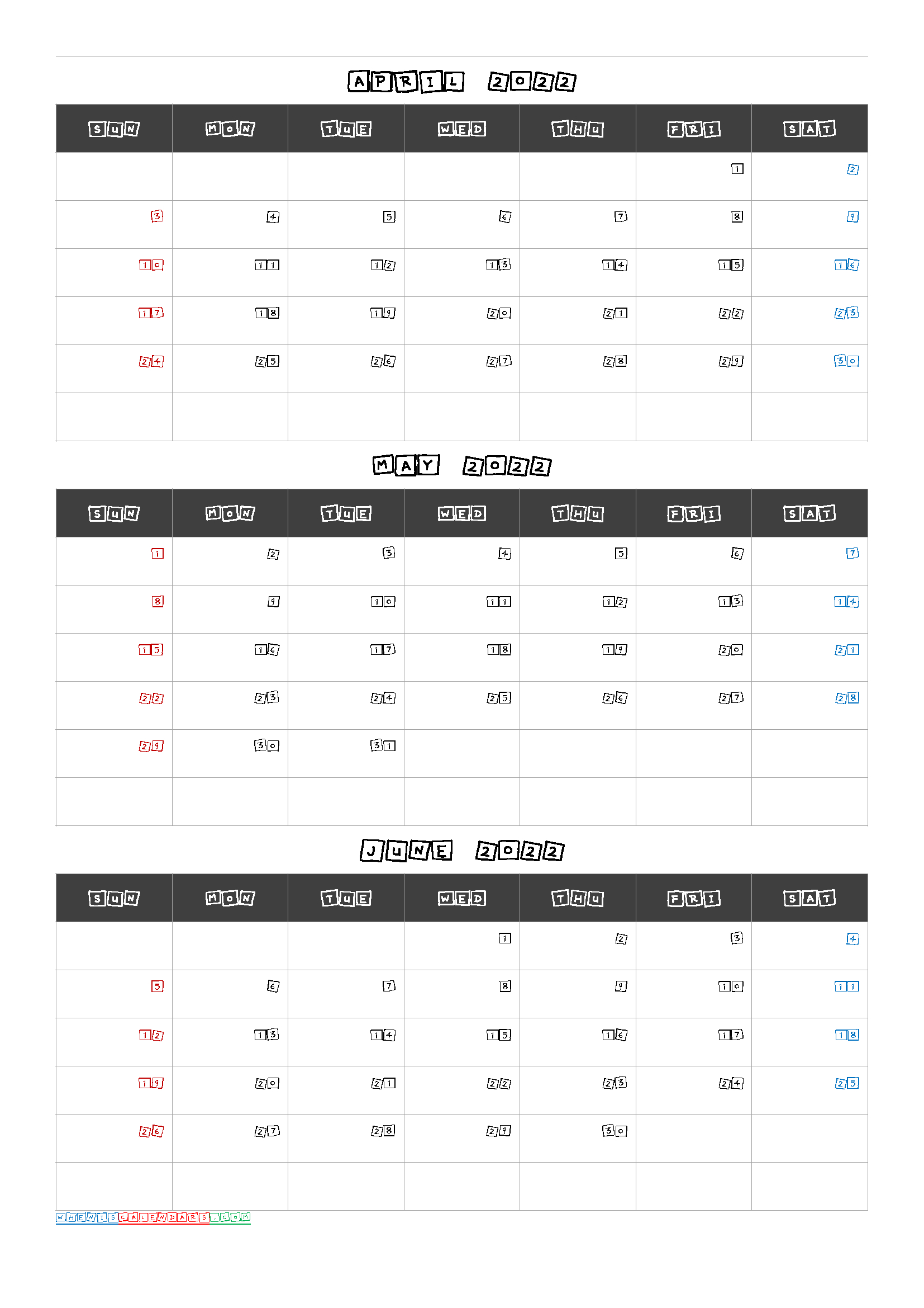 Calendar April May June 2022-Template Codecute1