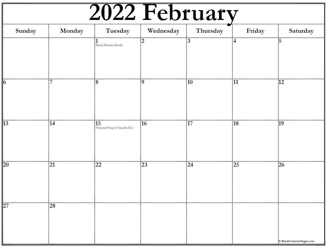 Calendar February 2022 Printable | Printable Calendar 2021
