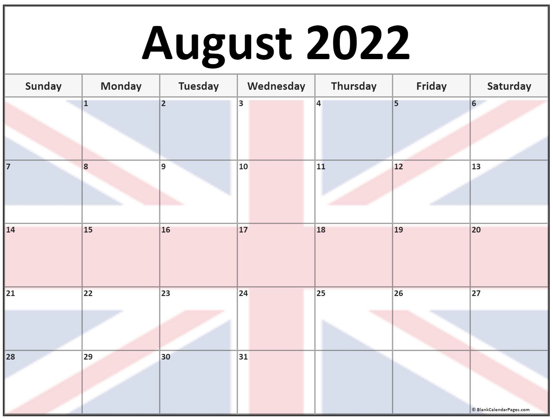 Collection Of August 2022 Photo Calendars With Image Filters