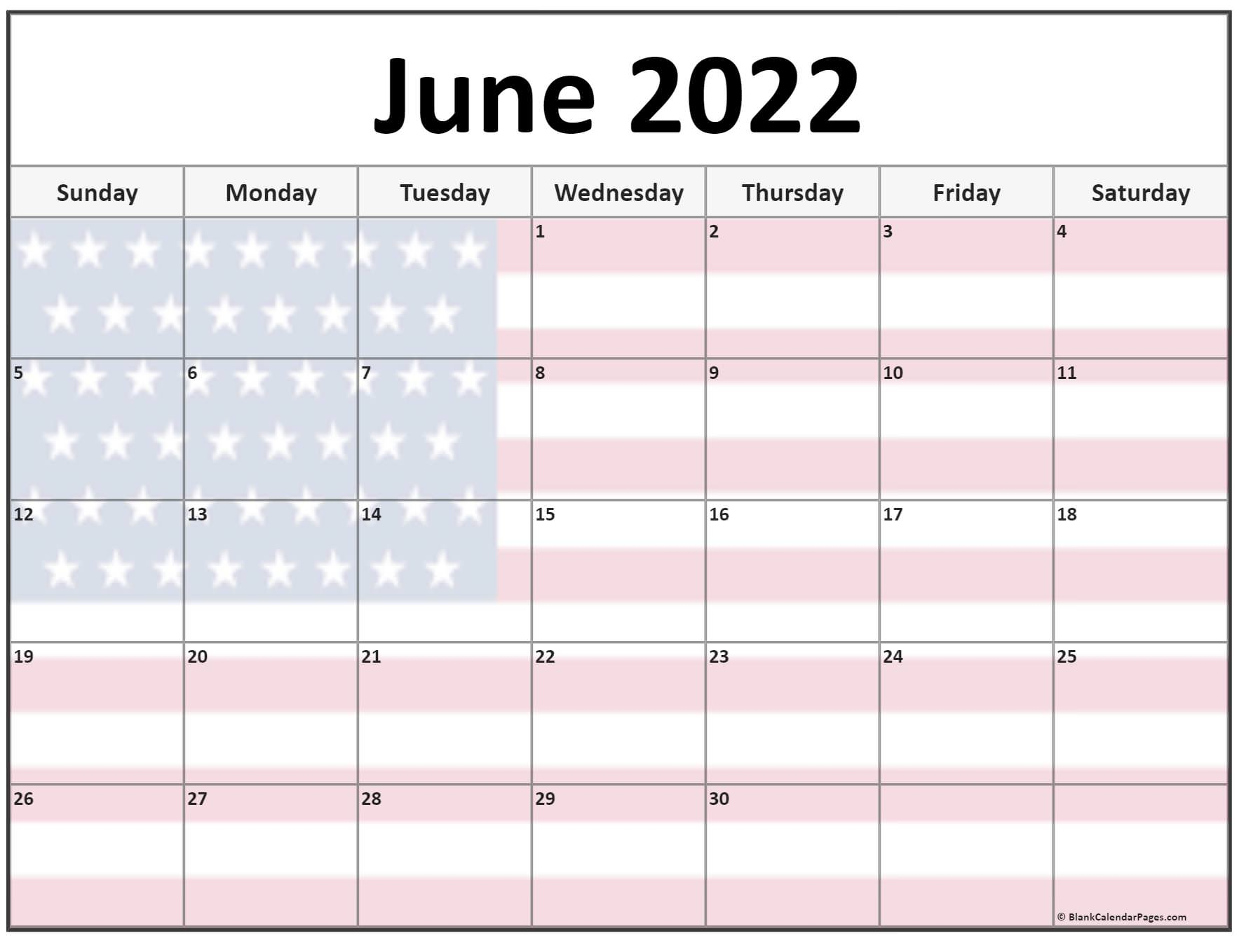 Collection Of June 2022 Photo Calendars With Image Filters