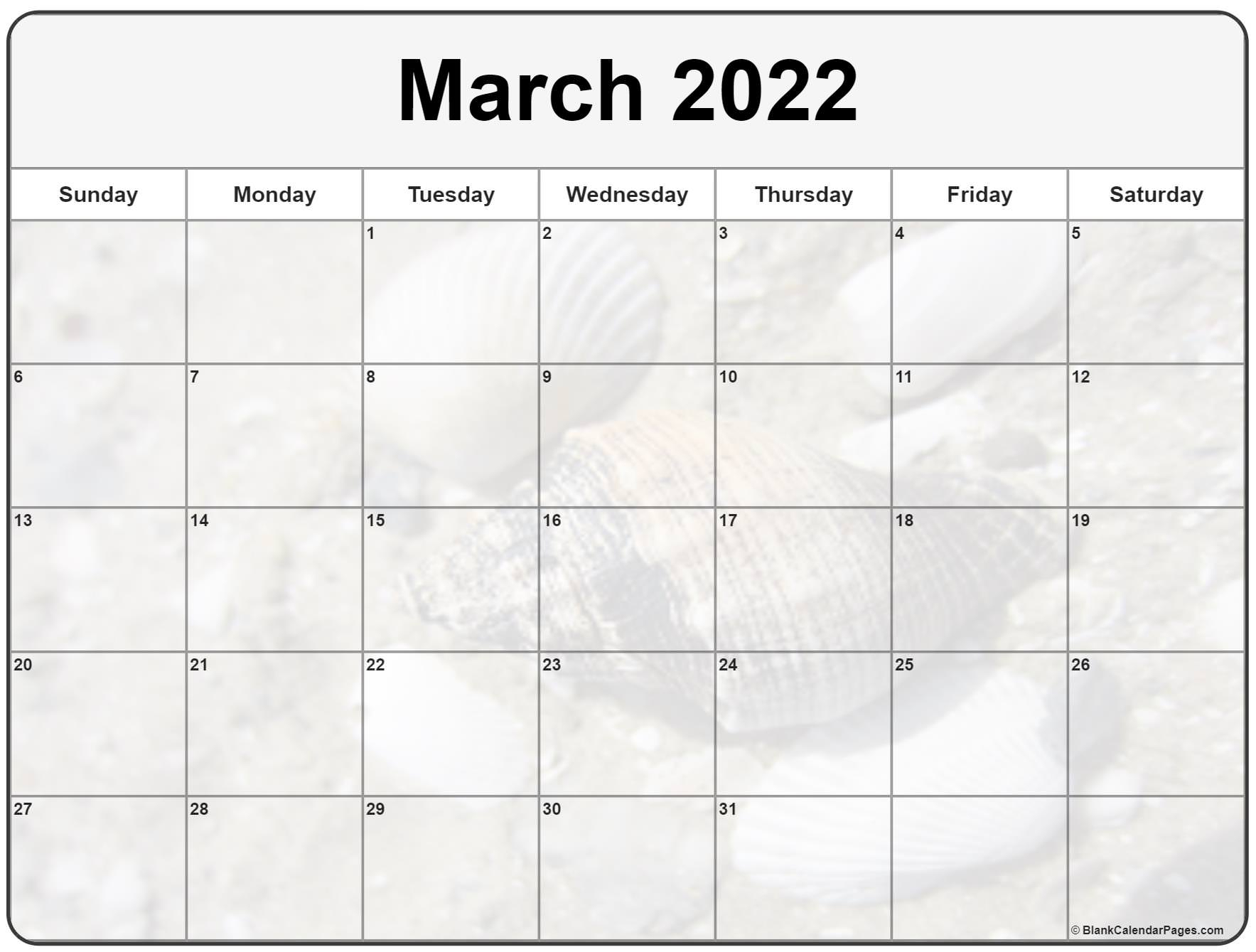 Collection Of March 2022 Photo Calendars With Image Filters