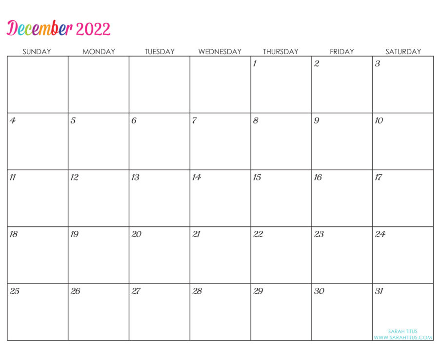 Custom Editable 2022 Free Printable Calendars - Sarah