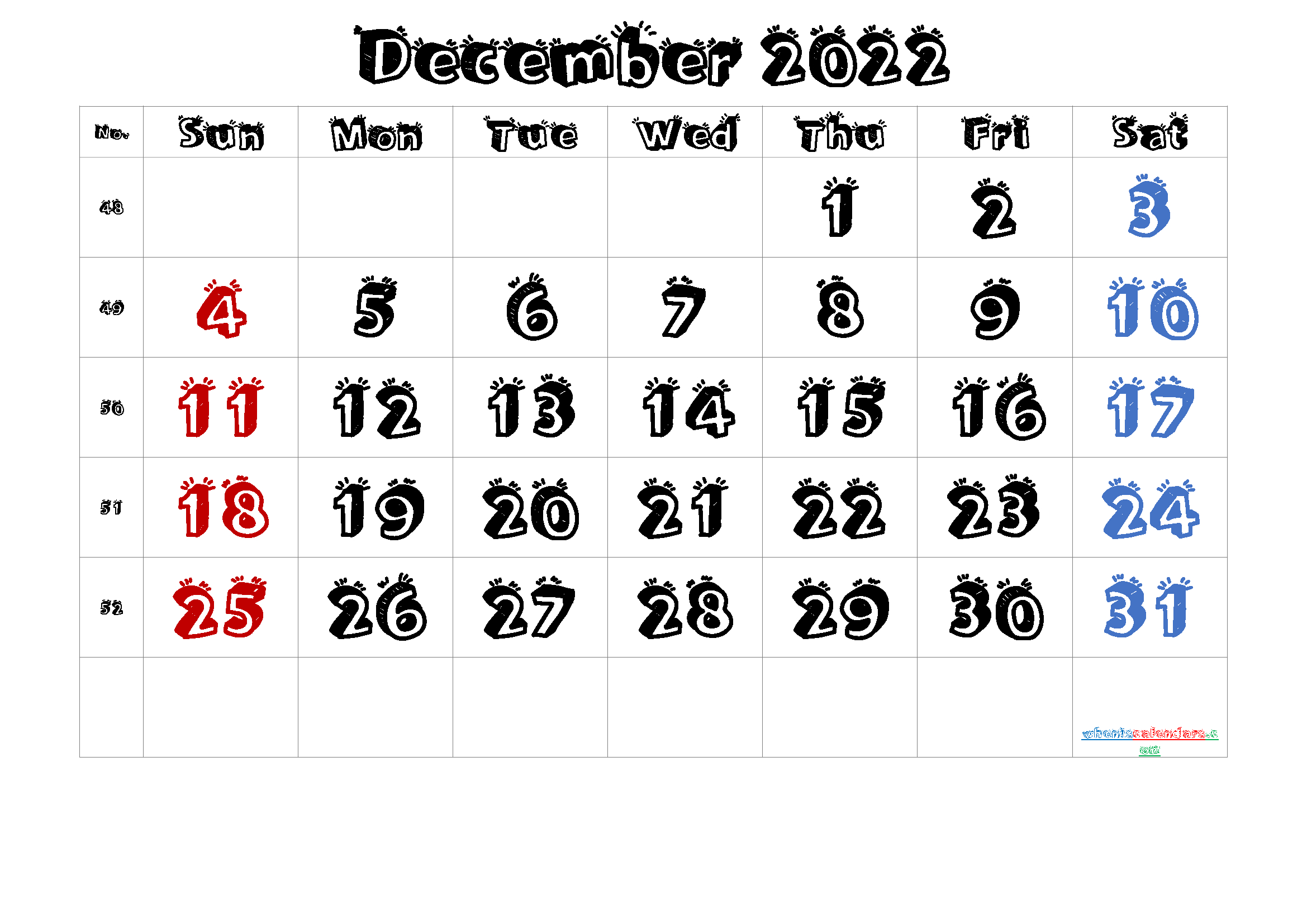Cute December 2022 Calendar | June 2022 Calendar