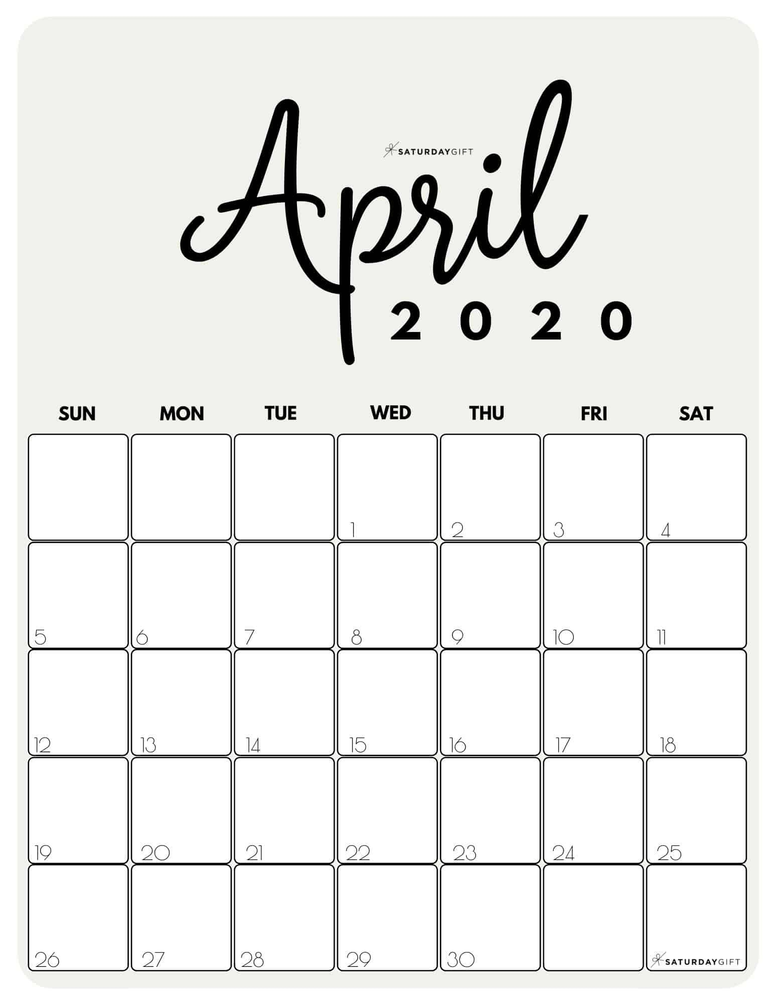 Cute (&amp; Free!) Printable April 2022 Calendar