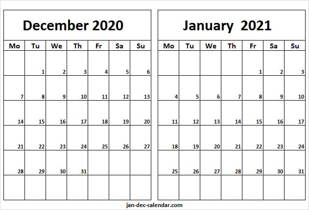 Calendar December 2021 January 2022 Excel | Calendar Template 2022