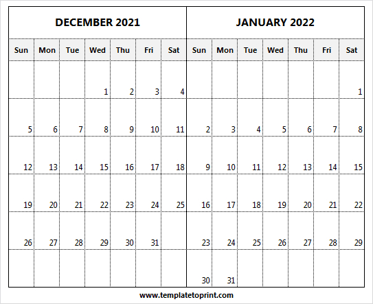 December 2021 January 2022 Calendar Holidays | Calendar