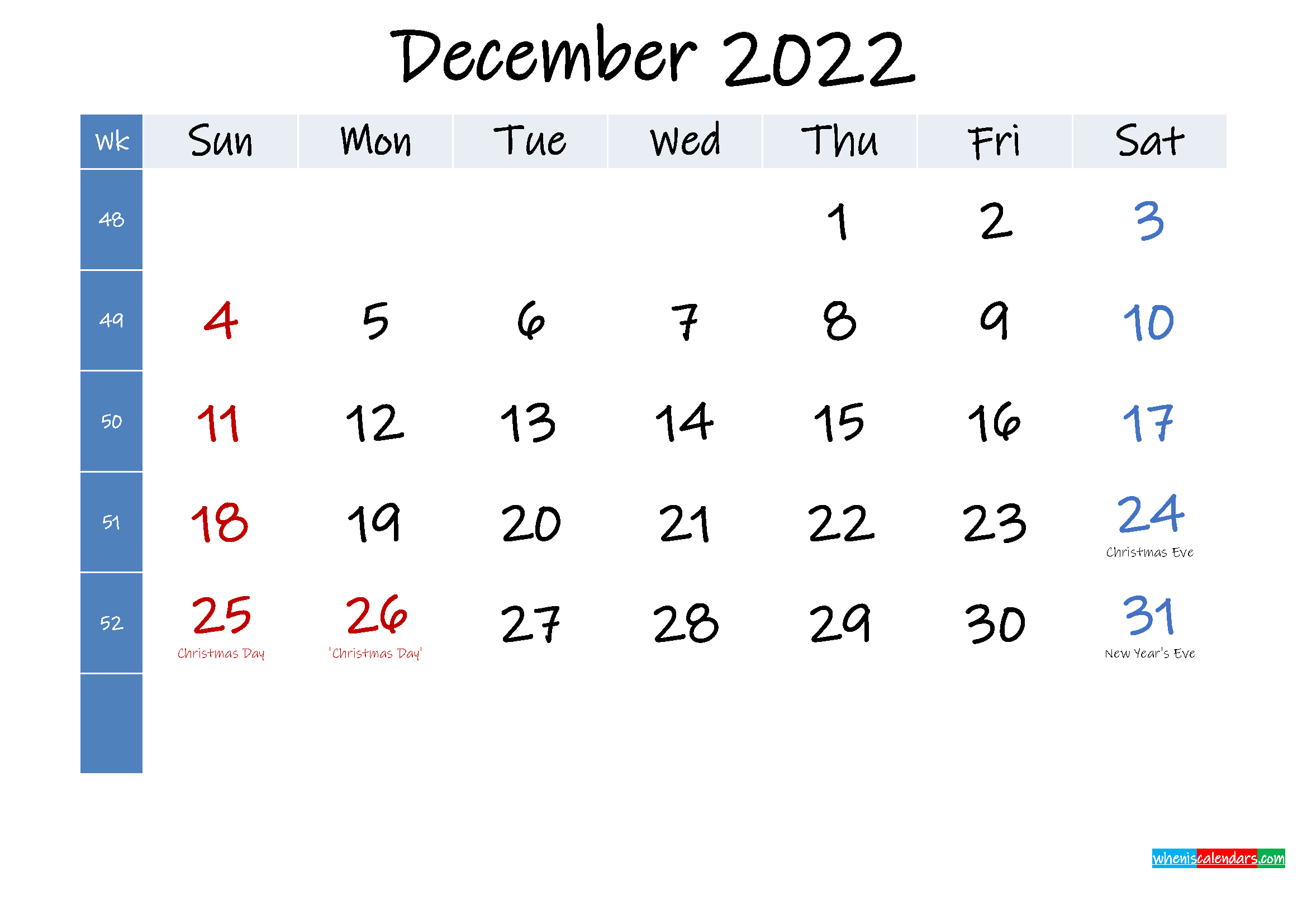 Calendar 2022 For December Calendar Template 2022