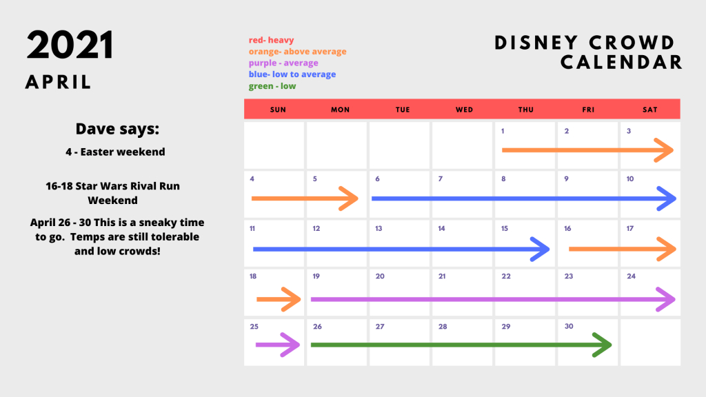 Disneyland Crowd Calendar April 2022 Calendar Template 2022