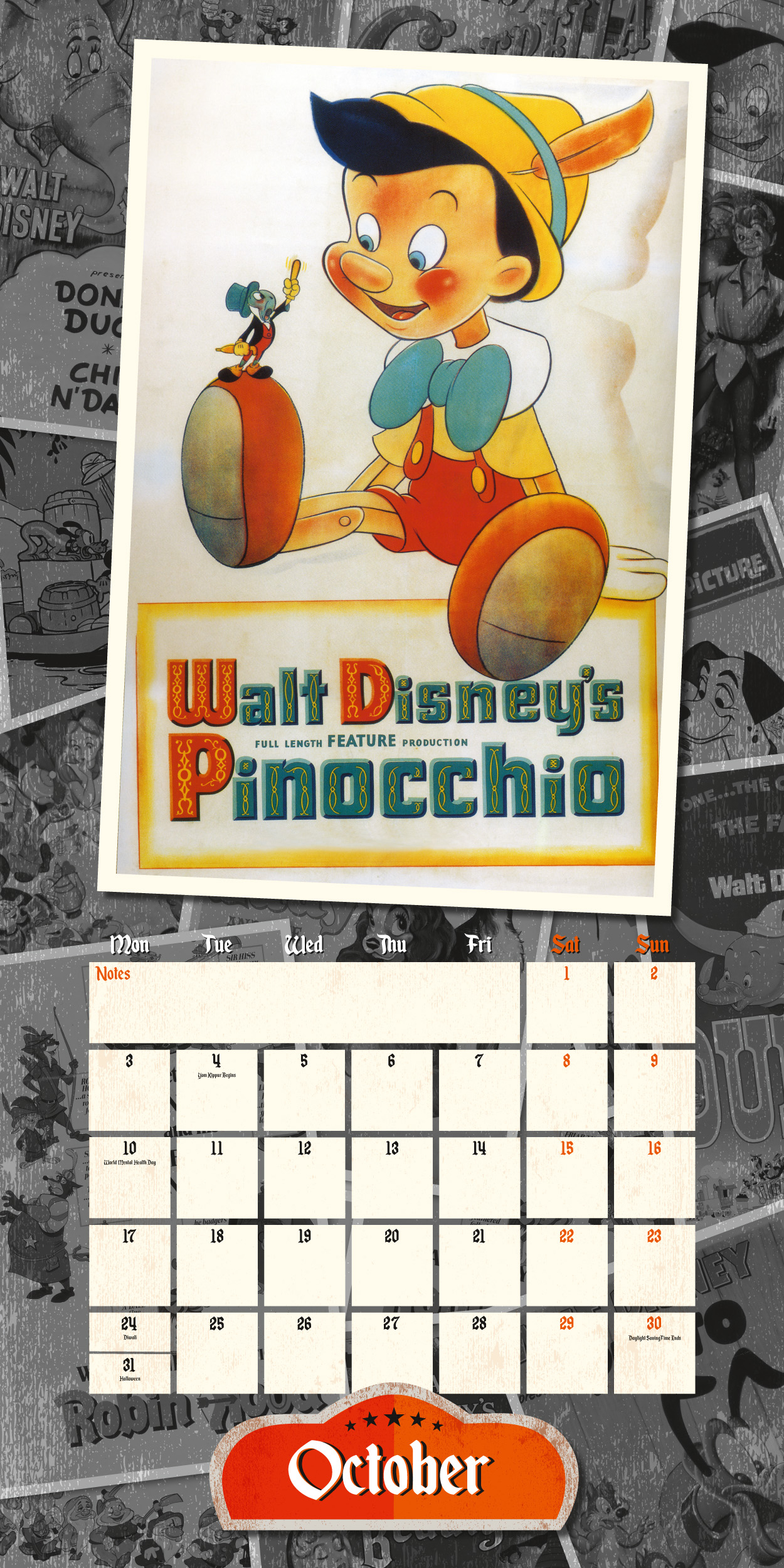 Disney Vintage Posters 2022 Square Wall Calendar - Grange