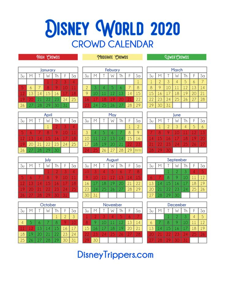 Disney January 2023 Crowd Calendar Blank Printable Calendar