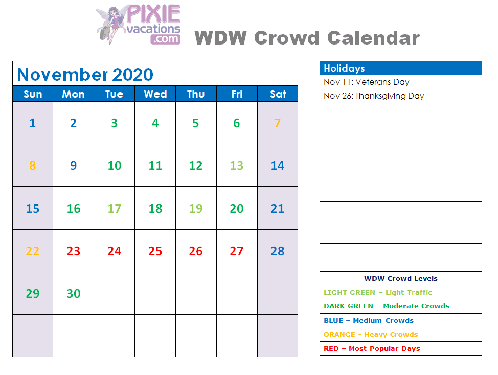 Disneyland Crowd Calendar November 2022 - August 2022 Calendar