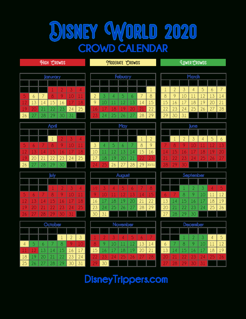 Disneyland Crowd Calendar September 2021 | Printable March