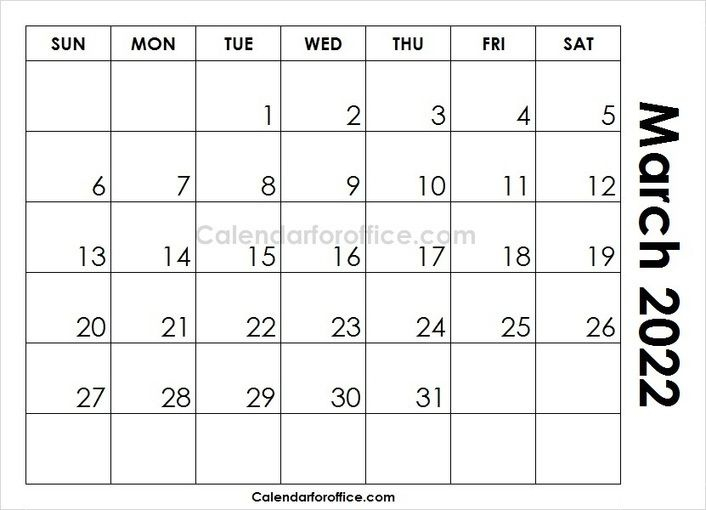 Download March 2022 Calendar Template | Editable Calendar