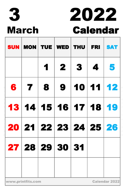 Download Printable March 2022 Calendar Executive Paper