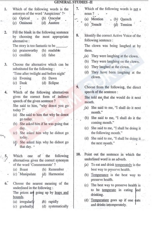 (Download) Uppsc: General Studies Question Paper -2 2015