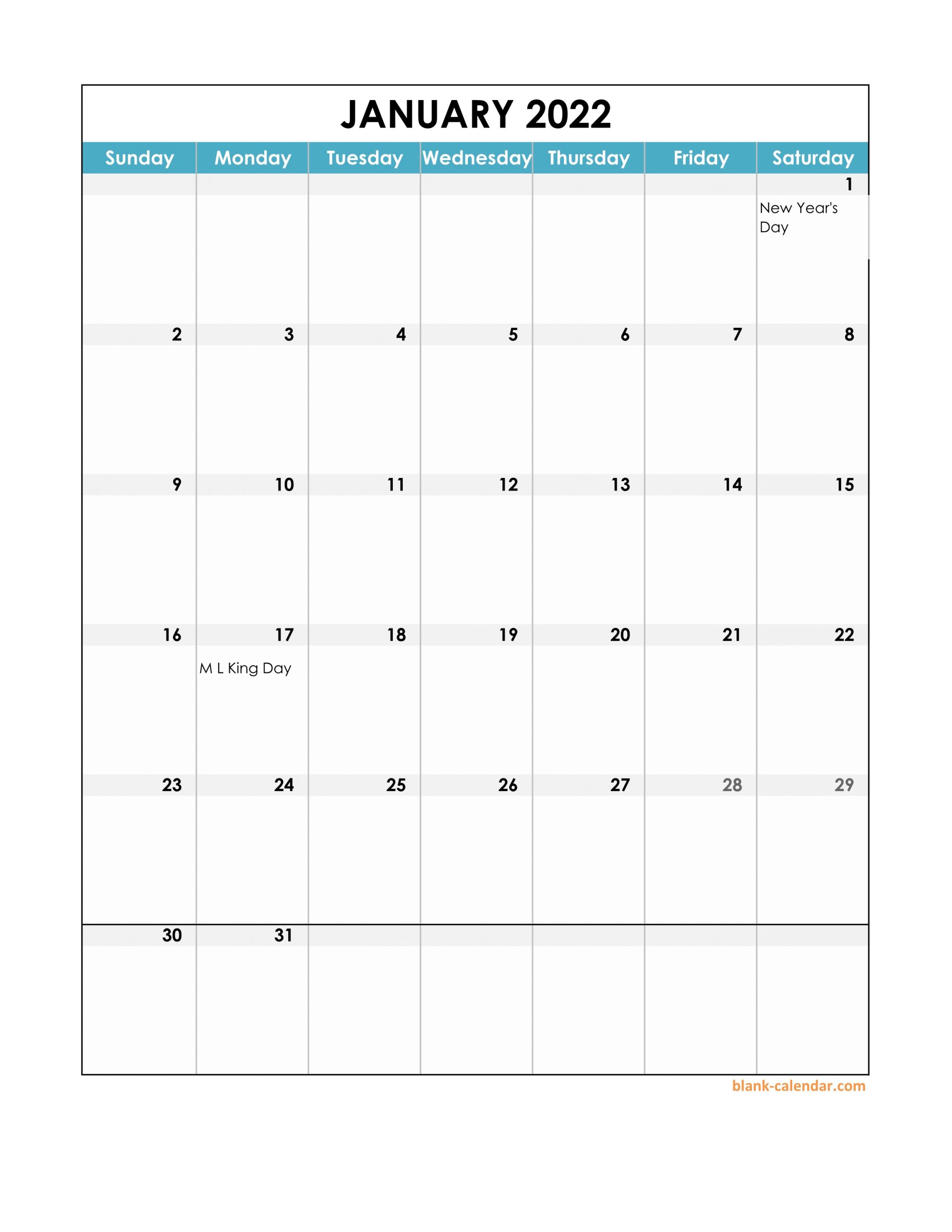 Excel Calendar Template 2022 Us Holidays