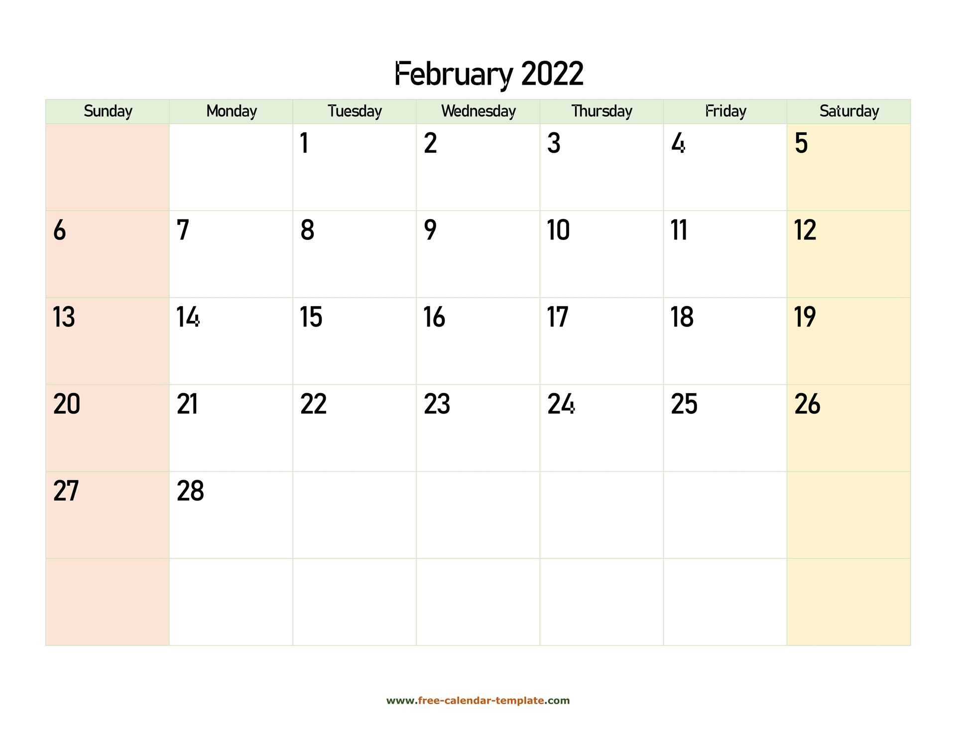 February 2022 Free Calendar Tempplate | Free-Calendar